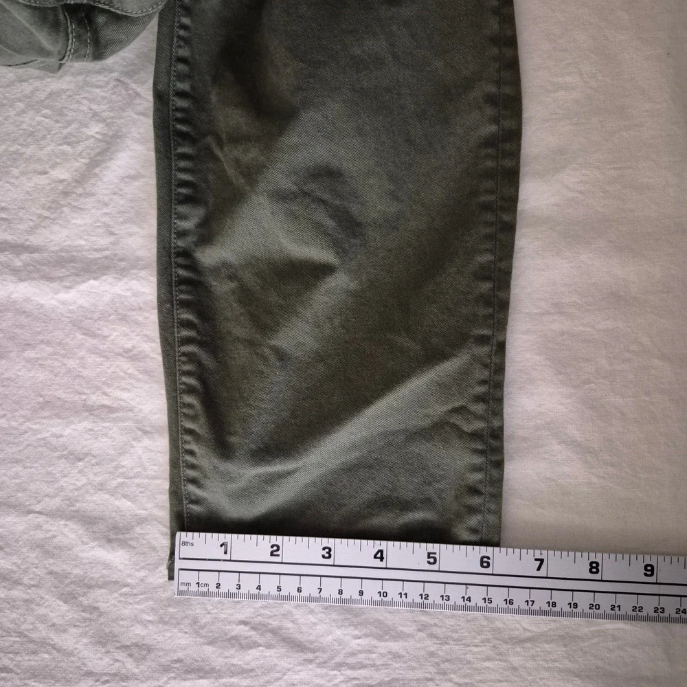 Veronica Beard Arya Straight High Rise Pants Army Green Button Fly Size 27/4 - Picture 11 of 11